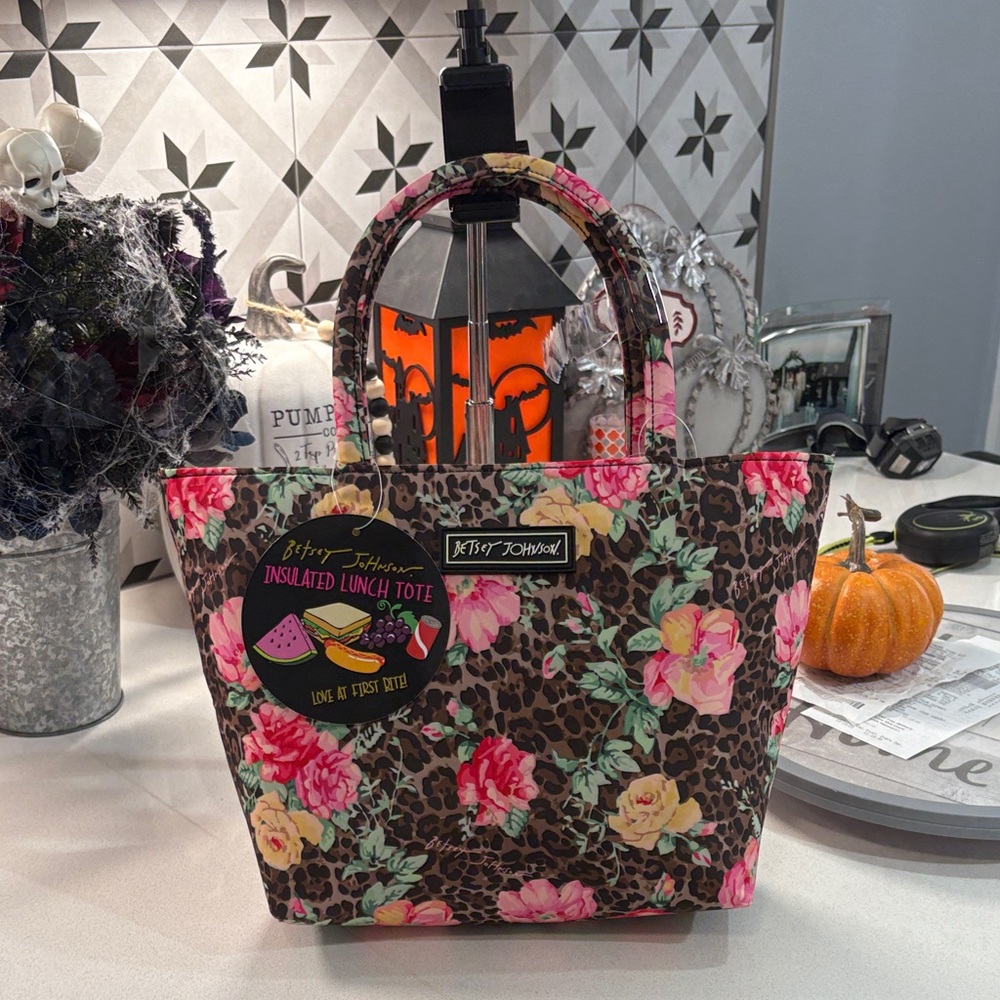 Betsey Johnson Pink Floral and Leopard Tote NWT